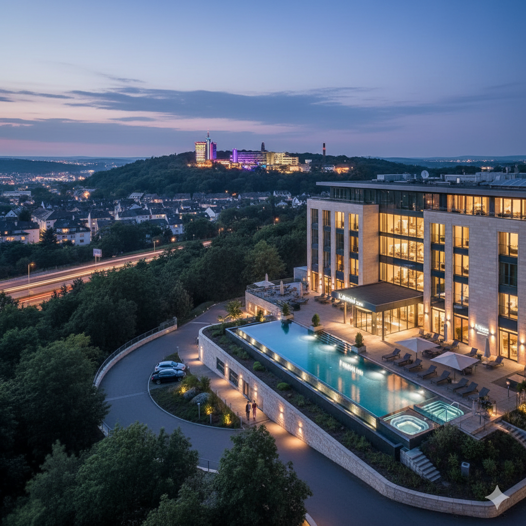 View of a modern restaurant inside a German casino complex
